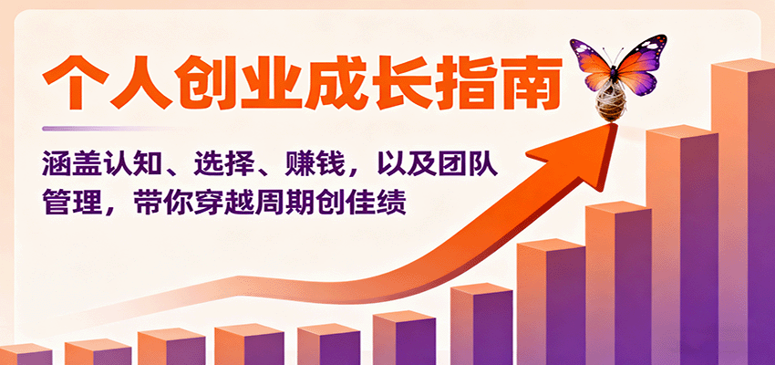 图片[1]-个人创业成长指南：涵盖认知、选择、赚钱，以及团队管理，带你穿越周期创佳绩-精品虚拟资源库