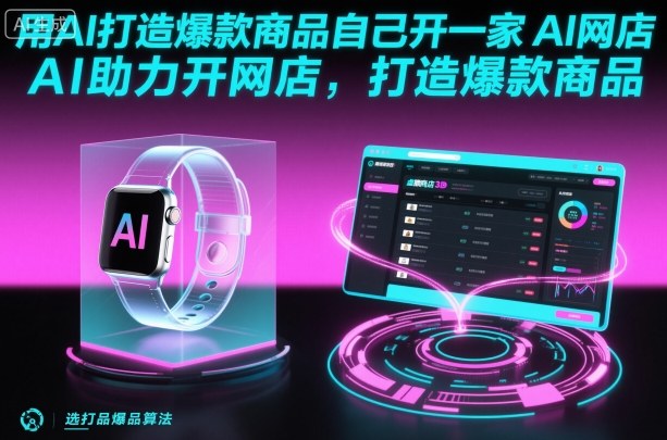 用AI打造爆款商品自己开一家AI网店，AI助力开网店，打造爆款商品-小艾网创
