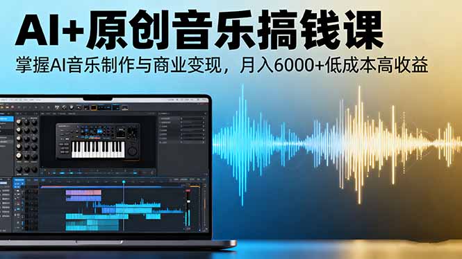 AI+原创音乐搞钱课：掌握AI音乐制作与商业变现，月入6000+低成本高收益-小艾网创