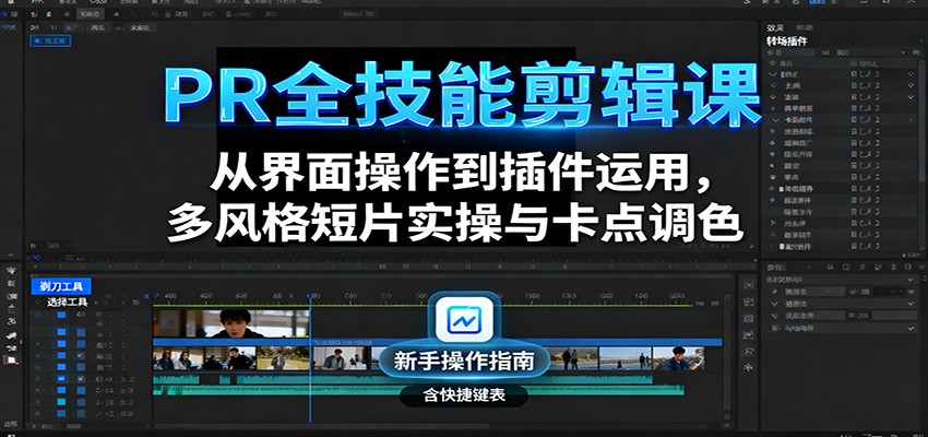 图片[1]-PR全技能剪辑课：从界面操作到插件运用，多风格短片实操与卡点调色-精品虚拟资源库