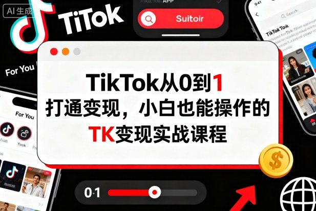 TikTok从0到1打通变现，小白也能操作的TK变现实战课程-小艾网创
