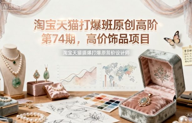 淘宝天猫打爆班原创高阶第74期，高价饰品项目-小艾网创