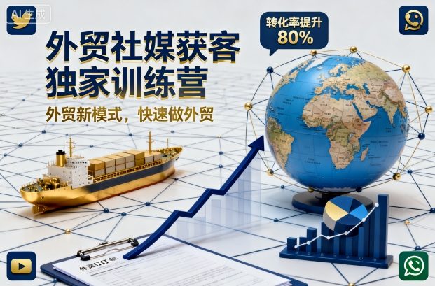外贸社媒获客独家训练营，外贸新模式，快速做外贸-小艾网创