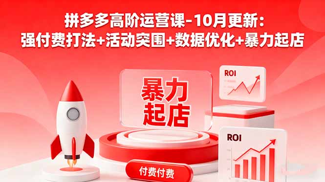 拼多多高阶运营课-10月更新：强付费打法+活动突围+数据优化+暴力起店-小艾网创