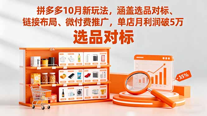 拼多多10月新玩法，涵盖选品对标、链接布局、微付费推广，单店月利润破5万-小艾网创