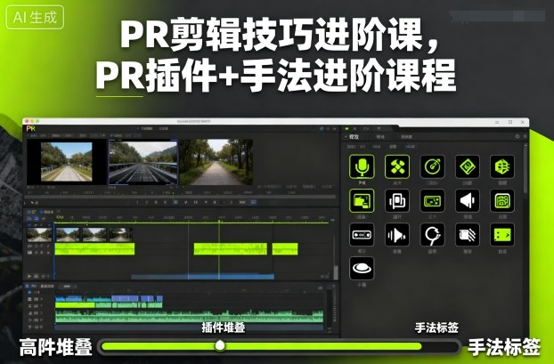 PR剪辑技巧进阶课，PR插件+手法进阶课程-小艾网创