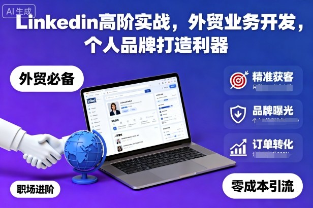 Linkedin高阶实战,外贸业务开发,个人品牌打造利器-小艾网创