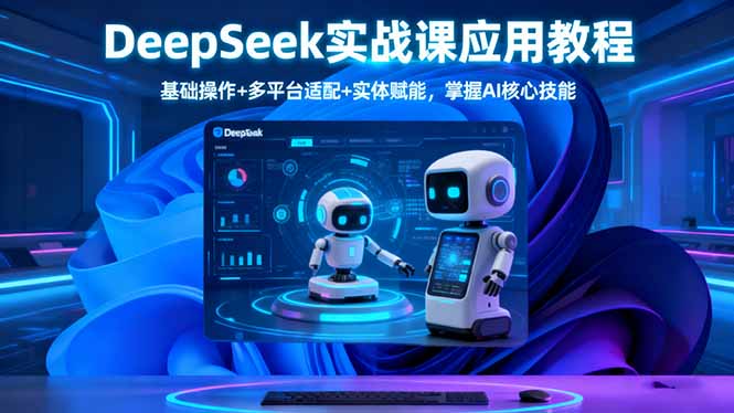 DeepSeek实战课应用教程、基础操作+多平台适配+实体赋能,掌握AI核心技能-小艾网创