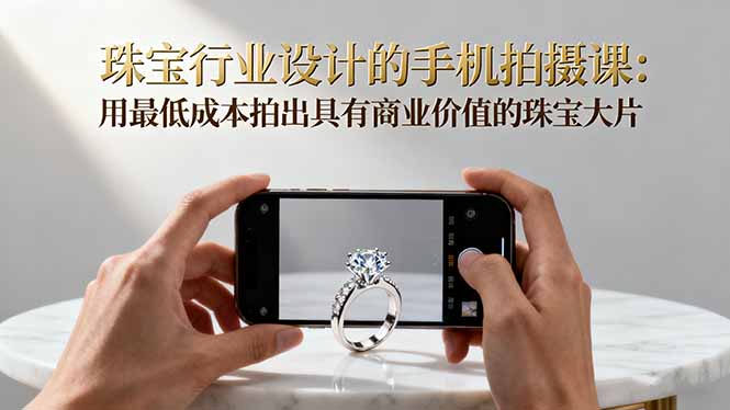 珠宝行业设计的手机拍摄课:用最低成本拍出具有商业价值的珠宝大片!-小艾网创
