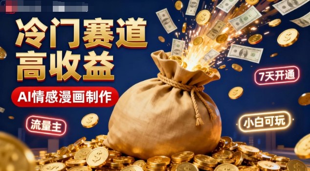 公众号冷门赛道,用AI做情感漫画,7天开通流量主,操作简单,小白可玩-小艾网创