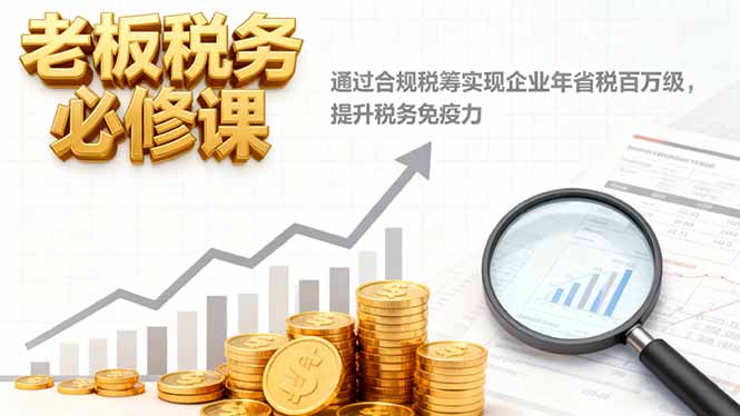 老板税务必修课,通过合规税筹实现企业年省税百万级,提升税务免疫力-小艾网创
