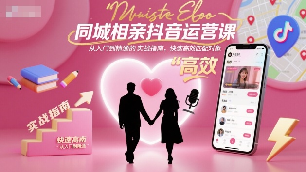 同城相亲抖音运营课，从入门到精通的实战指南，快速高效匹配对象-小艾网创