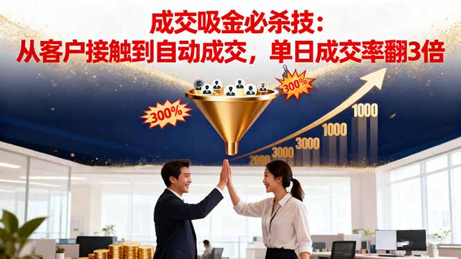 吸金成交营销必杀技:从客户接触到自动成交,单日成交率翻3倍-小艾网创