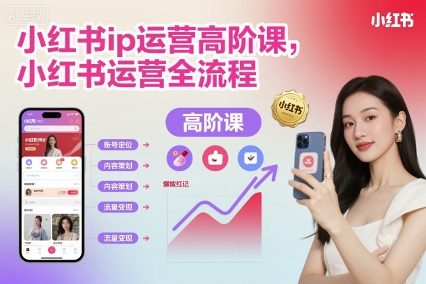 小红书ip运营高阶课,小红书运营全流程-小艾网创