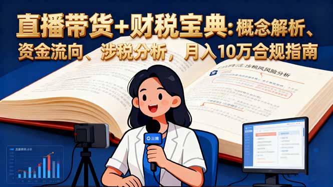 直播带货+财税宝典:概念解析、资金流向、涉税分析,月入10万合规指南-小艾网创