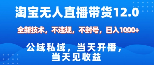 淘宝无人直播12.0，公域私域技术，不封号，不违规布局双十一流量风口，日入1k(独家技术)【揭秘】-小艾网创