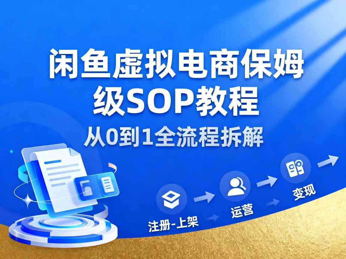 闲鱼虚拟电商，月入轻松过1W，保姆级SOP教程-小艾网创