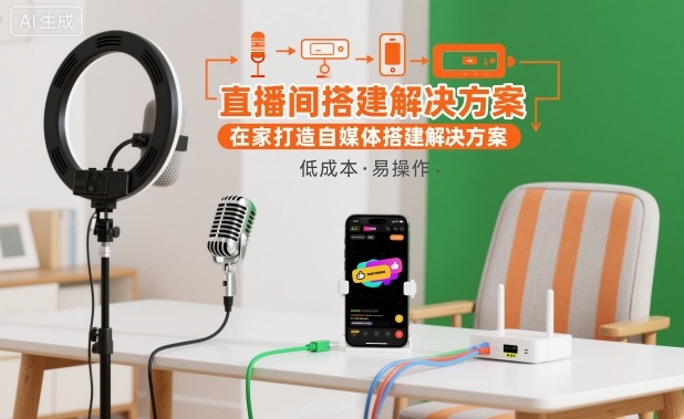 直播间搭建解决方案，在家打造自媒体搭建解决方案-小艾网创