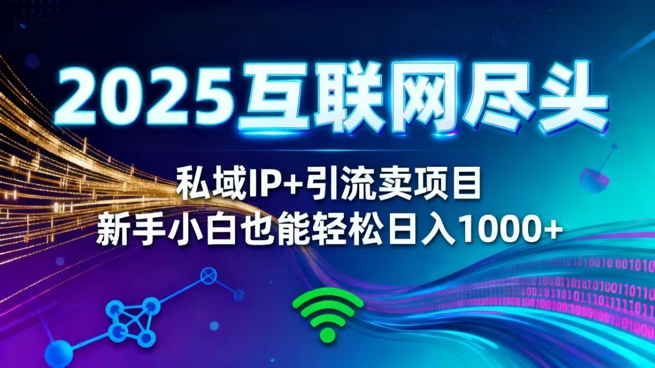 2025网创尽头王炸项目!私域 IP + 精准引流,新手小白在家躺赚日入 1000+-小艾网创