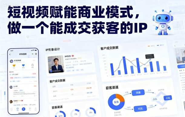 短视频赋能商业模式,做一个能成交获客的IP(更新)-小艾网创