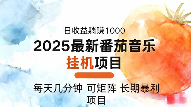 2025年最新番茄音乐人挂机项目，每天几分钟，月入1000＋，可矩阵，一台...-小艾网创