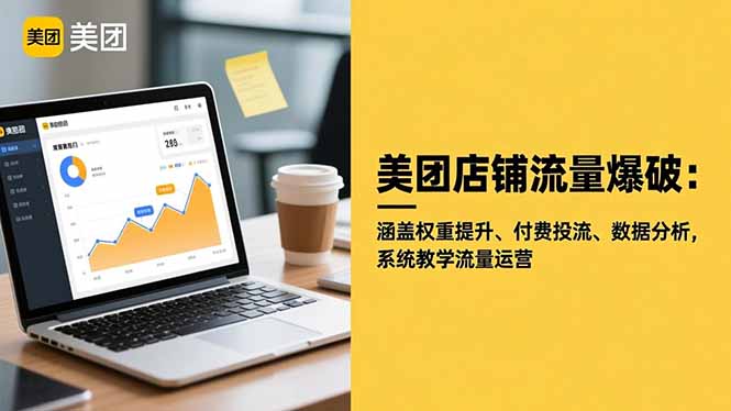 美团店铺流量爆破:涵盖权重提升、付费投流、数据分析,系统教学流量运营-小艾网创