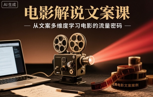 电影解说文案课,从文案多维度学习电影的流量密码-小艾网创