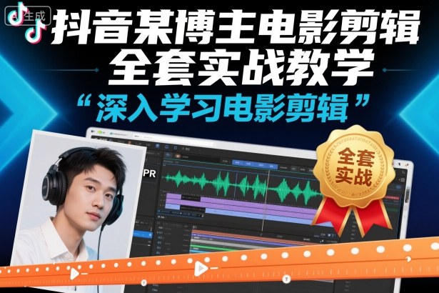 抖音某博主电影剪辑全套实战教学,深入学习电影剪辑-小艾网创