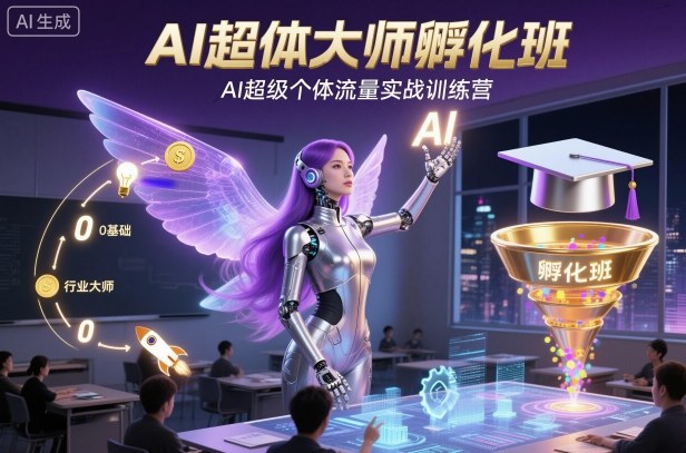 AI超体大师孵化班，AI超级个体流量实战训练营-小艾网创
