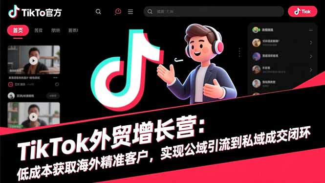 TikTok外贸增长营:低成本获取海外精准客户,实现公域引流到私域成交闭环-小艾网创