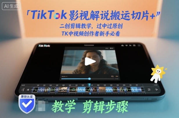 TikTok影视解说搬运切片+二创剪辑教学,过中过原创,TK中视频创作者新手必看-小艾网创