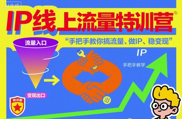 IP线上流量特训营,手把手教你搞流量、做IP、稳变现-小艾网创