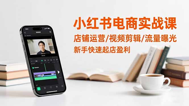 小红书电商实战课：店铺运营/视频剪辑/流量曝光，新手快速起店盈利-小艾网创