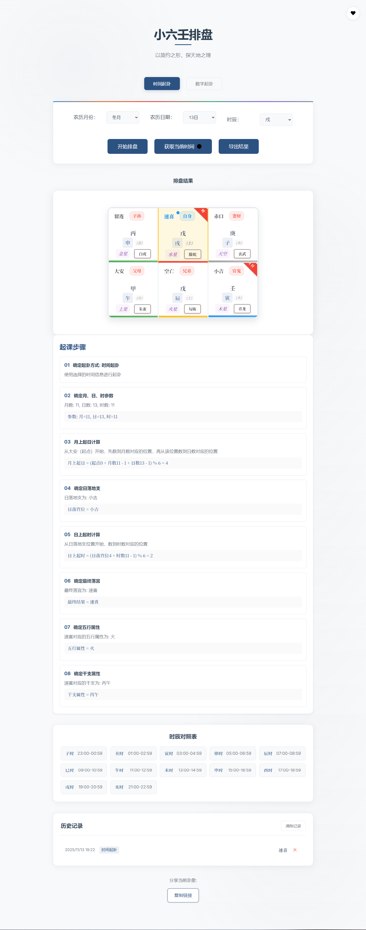 小六壬排盘工具源码 自适应双端-小艾网创