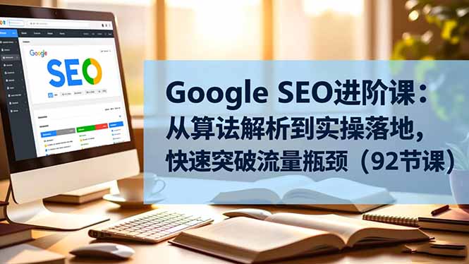 Google SEO进阶课：从算法解析到实操落地，快速突破流量瓶颈(92节课-小艾网创