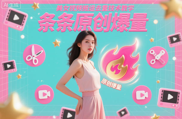 美女视频搬运去重技术教学，条条原创爆量-小艾网创