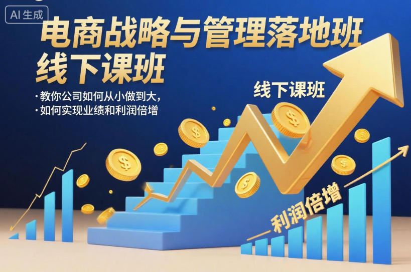 电商战略与管理落地班线下课，教你公司如何从小做到大，如何实现业绩和利润倍增【录音】-小艾网创