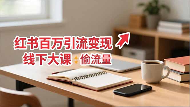 小红书百万引流变现-11月线下大课：分享从0到百万引流路径，手把手教偷流量、拿结果-小艾网创