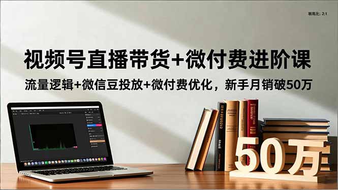 视频号直播带货+微付费进阶课:流量逻辑+微信豆投放+微付费优化,新手月销破50万-小艾网创