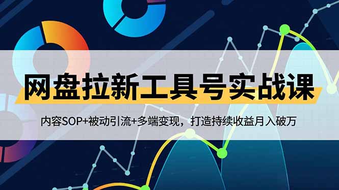 网盘拉新工具号实战课，内容SOP+被动引流+多端变现，打造持续收益月入破万-小艾网创