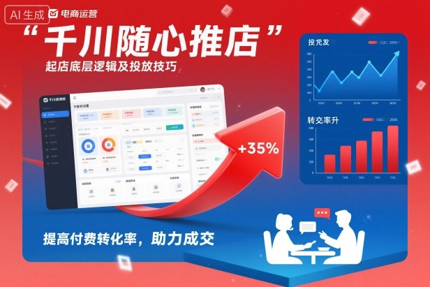 千川随心推起店底层逻辑及投放技巧，提高付费转化率，助力成交-小艾网创