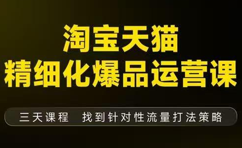 猫课子幽·淘宝天猫精细化爆品运营【音频+字幕+文档】(9月12-14杭州线下课)-小艾网创