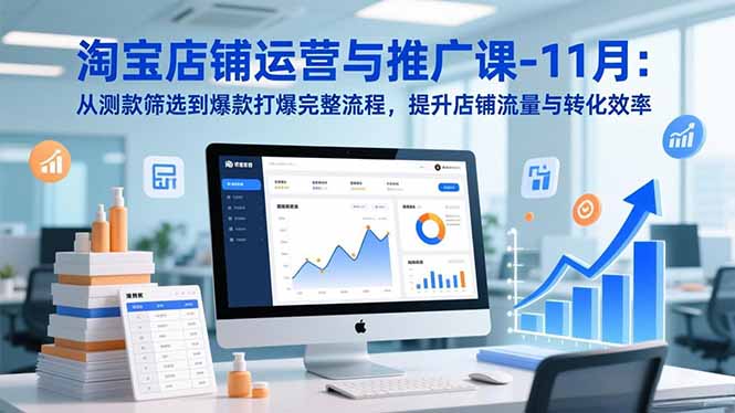淘宝店铺运营与推广课-11月：从测款筛选到爆款打爆完整流程，提升店铺流量与转化效率-小艾网创