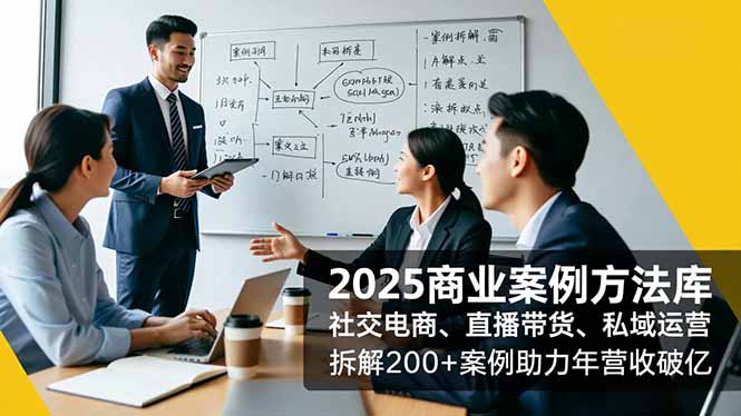 2025商业案例方法库，社交电商、直播带货、私域运营，拆解200+案例助力年营收破亿-小艾网创