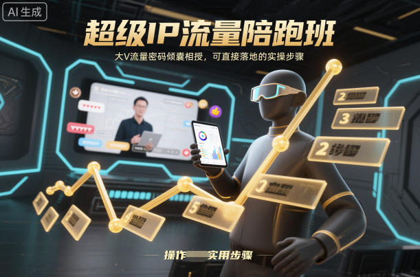 超级IP流量陪跑班，大V流量密码倾囊相授，可直接落地的实操步骤-小艾网创