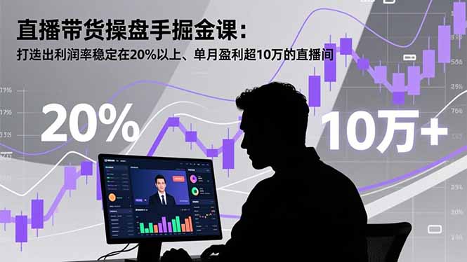 直播带货操盘手掘金课：打造出利润率稳定在20%以上、单月盈利超10万的直播间-小艾网创