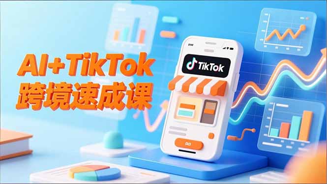 AI+TikTok跨境速成课，智能翻译、店铺定位、流程拆解，7天高效上线运营-小艾网创