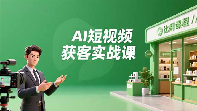 AI短视频获客实战课，数字人创作、实体行业应用、精准引流，30天获取客源月入6万+-小艾网创
