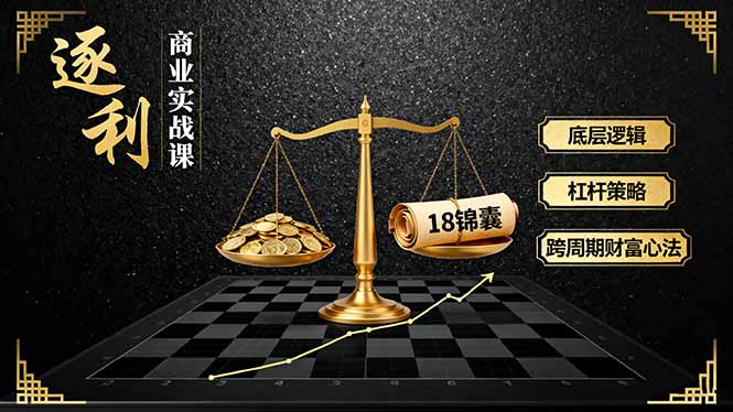 《逐 利》商业实战课，底层逻辑、杠杆策略、18锦囊，跨周期财富心法(更新-小艾网创