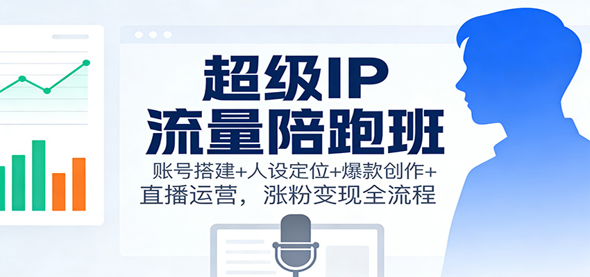 超级IP流量陪跑班:账号搭建+人设定位+爆款创作+直播运营,涨粉变现全流程-小艾网创